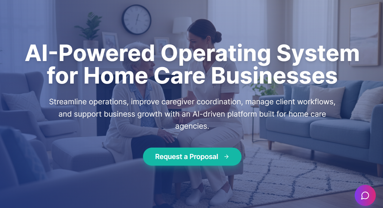 Compassionate caregiver assisting an elderly client at home